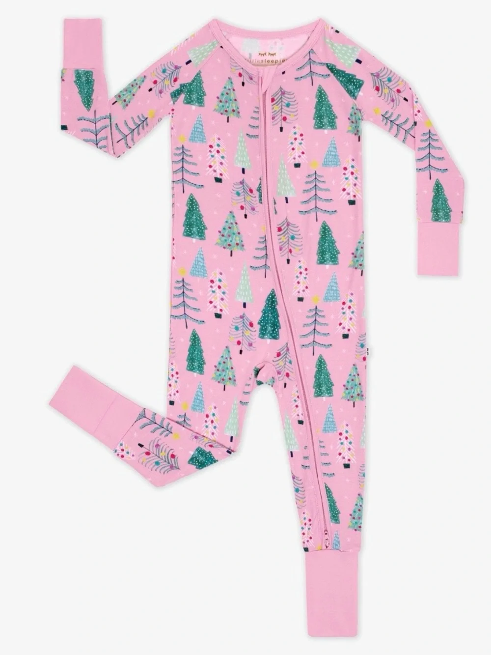 Little Sleepies Pink Twinkling Trees Zippy 6-12 Months